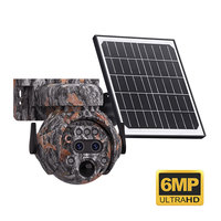 Goobsafe UBOX APP 6MP Dual Lens CMOS PIR Solar Deteksi Gerak PTZ Kamuflase 4G 12X Optical Zoom Sudut Lebar Penglihatan Malam