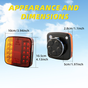 Feux arrière LED magnétiques <span class=keywords><strong>sans</strong></span> <span class=keywords><strong>fil</strong></span> à batterie pour <span class=keywords><strong>remorque</strong></span>, feux de stop et indicateurs pour fourgonnettes et remorques - Product Image 2