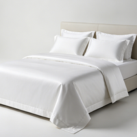 Parure de lit de luxe pour hôtel en coton égyptien 100% tissé - Housse de couette et taies d'oreiller - Blanc écologique 300TC - Personnalisable