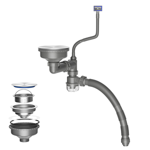 Évier de cuisine de style japonais et coréen, grande taille 185 ml, design moderne, anti-odeur, accessoires en acier inoxydable - Product Image 1