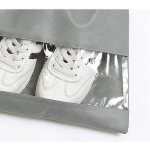 Custom Portable Daily Home <b>Storage</b> Drawstring Dustproof Transparent Window <b>Shoe</b> Bag - Product Image 4