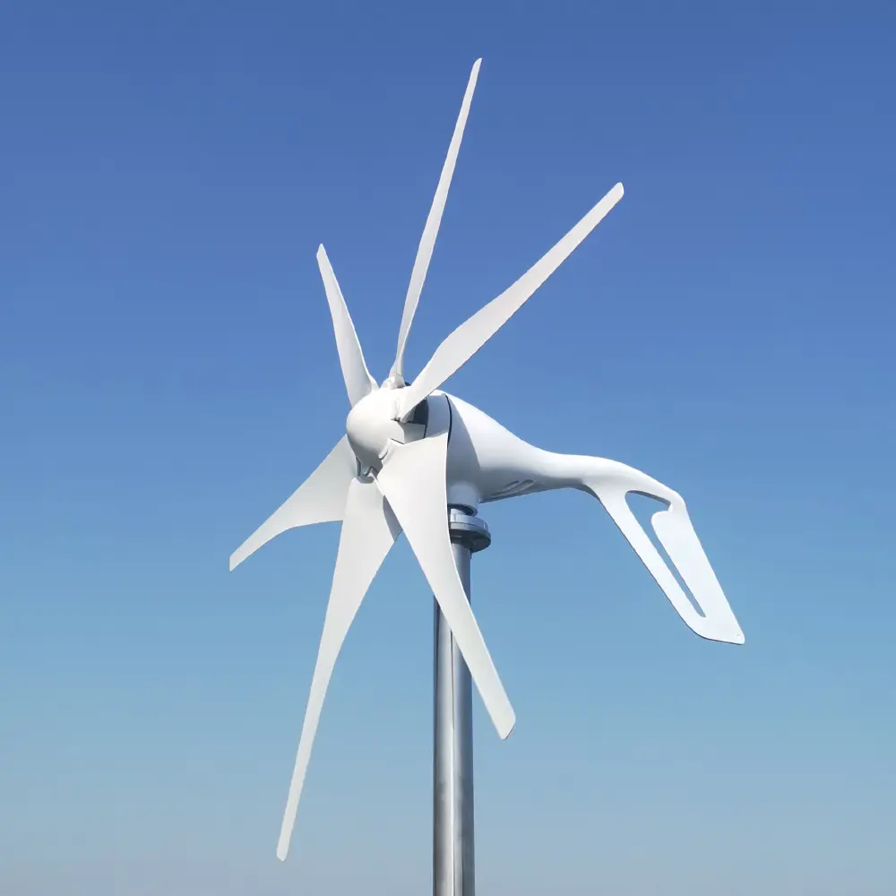 Turbin angin energi baru, kincir energi alternatif gratis 600W 800W 1kW 12V 24V 48V dengan pengontrol hibrid MPPT 3/5/6/8/10 pisau