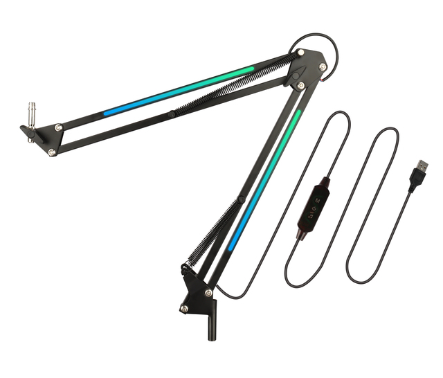Voxfull LD35 Retractable Microphone Arm with Marquee Lighting & Sound Control Shock Mount Included