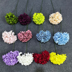 Bouquet de fleurs artificielles en soie d'hortensia, réaliste, pour décoration de mariage, fleurs en plastique moulées par injection, fabriqué en Chine - Product Image 2