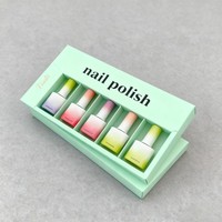 Impression numérique personnalisée coffret de 5 bouteilles de vernis à ongles coffret de vernis à ongles avec logo d'estampage à chaud de feuille d'or boîte avec séparateurs en relief mat