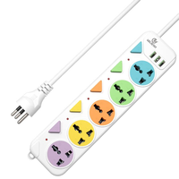 Multiprise USB multifonction pour le commerce extérieur, Asie du Sud-Est, avec interrupteur indépendant, prise universelle, planche de câblage, rallonge