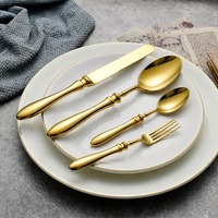 Ensemble de couverts en acier inoxydable 304, 5 pièces, poids lourd, manche ergonomique, finition miroir, fourchette, couteau, cuillère pour dîner, vente en gros