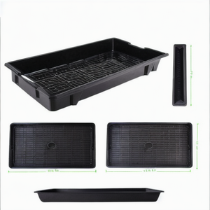 Plateaux plats 1020 microverts noirs sans BPA pour plantes de pépinière de jardin peu profonds et extra résistants avec et sans trous de drainage - Product Image 2