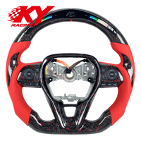 Volant en cuir et fibre de carbone forgée avec LED et indicateur de régime pour Toyota Corolla GR SE LE XSE RAV4 Hybrid Camry TRD Sport 2018-2026
