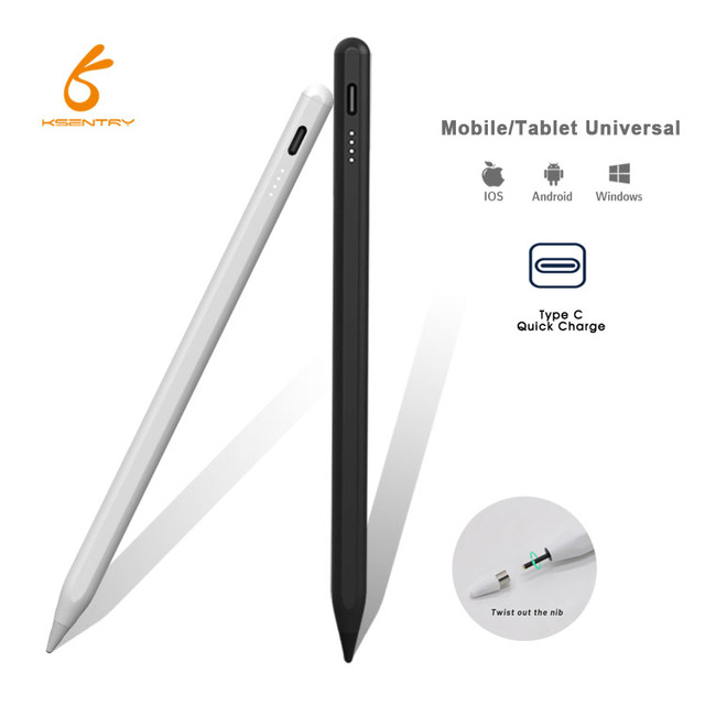 Universal Custom Logo Capacitive Touch Screen Metal Active Tablet Magnetic Stylus Pen Tilt Angle Sensing Palm Rejection