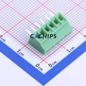 XY308-2.54-6P Screw Terminal Block Through hole Component (THT),P=2.54mm Connector 1x6P 2.54mm Green Through Hole - Product Image 1