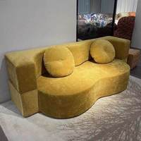 Canapé modulaire en chenille style antique, amovible et lavable, pliable, pour petit appartement, salon, canapé-lit en éponge, idéal pour se détendre