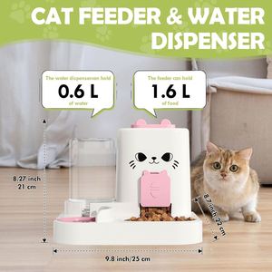 เครื่องให้น้ำสัตว์เลี้ยง 2 in 1 สำหรับแมว พลาสติกแข็งแรง กันน้ำ แบบกดมือ - Product Image 2