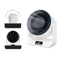 Ventilateur de table portable rechargeable à double alimentation avec câble USB, affichage numérique, contrôle de la vitesse du vent variable de 15 % à 100 %