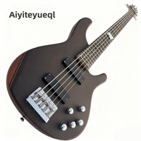 Vente directe usine Basse électrique cinq cordes haut de gamme Corps en acajou Placage en palissandre Micro passif fermé Qualité professionnelle en gros