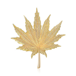 Broche en alliage rétro et tendance, motif feuille de chanvre, série végétale polyvalente, fleur de poitrine, broche personnalisée pour sac à dos, accessoire de mode - Product Image 6