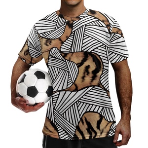 Uniforme de <span class=keywords><strong>football</strong></span> sportif, texture animale colorée, imprimé léopard, uniformes de <span class=keywords><strong>football</strong></span> pour équipe, manches courtes, maillots de <span class=keywords><strong>football</strong></span> pas chers - Product Image 2