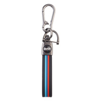 Porte-clés en silicone personnalisé avec logo disponible, porte-clés de voiture en silicone rayé 3 couleurs avec anneau en forme de D
