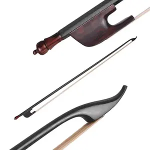 4/4 바이올린 바이올린 활 바로크 스타일 탄소 섬유 라운드 스틱 Snackwood 개구리 블랙 탄소 섬유 바로크 바이올린 활