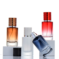 Flacon de parfum de luxe vide avec boîte 30ml/50ml/100ml, vaporisateur en verre, gravure mate, décalcomanie, sérigraphie, design givré