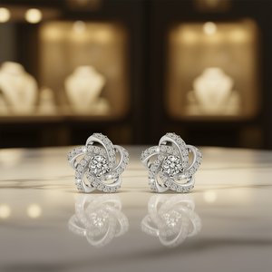 Orecchini di Lusso in Oro Bianco con Diamanti, Taglio Brillante Rotondo, Colore G, Diamanti Naturali, Gioielli da Sposa per Donne - Product Image 2