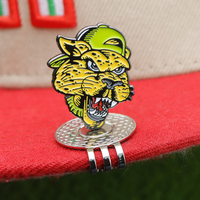 Marqueur de balle de golf magnétique à motif léopard émaillé, clip pour casquette, accessoire personnalisé avec logo, s'adapte aux casquettes et visières, idéal pour les cadeaux promotionnels d'entreprise