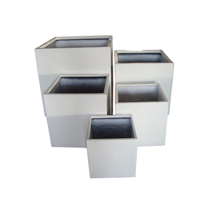 Décoration de maison de style traditionnel, ensemble de pots de jardin en fibre de verre, 4 pièces, pots à fleurs et jardinières - Product Image 1