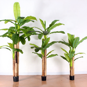 ต้นบอนไซประดิษฐ์สำหรับตกแต่งในร่มกระถางกล้วยปลอมพืชสีเขียวประดิษฐ์สำหรับตกแต่งบ้านและสำนักงาน - Product Image 1
