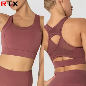 Sujetador de yoga personalizado, ropa deportiva de entrenamiento, seksi wanita, ropa deportiva de realce, negra, hueca