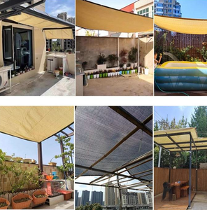<span class=keywords><strong>Voile</strong></span> d'<span class=keywords><strong>ombrage</strong></span> beige en HDPE stabilisée anti-UV, robuste, pour patio, jardin, cour, piscine, protection solaire extérieure - Product Image 2