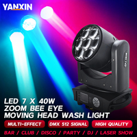 7x40W LED RGBW Bee-Eye Moving Head Light mit Zoom, Wash- und Beam-Funktion, CTO-Einstellung, hoher CRI 90 – Professionelle Bühnen-, DJ-, Club- und Partybeleuchtung
