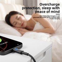 Kabel Data Pengisian Cepat 240W USB C ke Type C dengan Jalinan Nilon, Dilengkapi Fitur Smart Power-Off, Kompatibel dengan Ponsel, Pad, dan Tablet Type-C