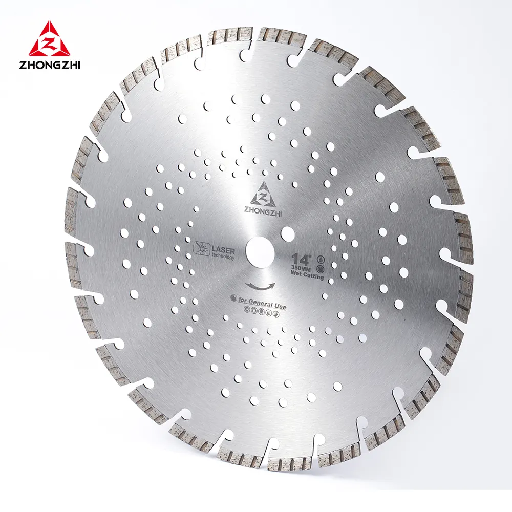 14" All Purpose Diamond Saw Blades for Hard/Reinforced Concrete  Asphalt  Granite  Terrazzo Laser-Welded Segmented