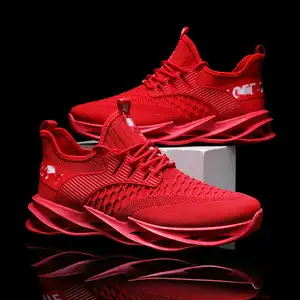 2023 mais recentes homens sneaker design vermelho respirável lace up esportes sapatos casuais para homens