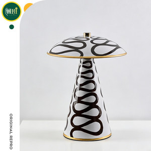 Mushroom Table <b>Lamp</b> Ceramic E27 LED <b>Switch</b> Control Night Light For Living Room Bedroom Study - Product Image 1