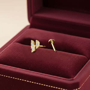 Boucles d'oreilles en or 14 carats avec diamant naturel, design simple et élégant, certifiées qualité, pour usage quotidien, vente en gros - Product Image 6