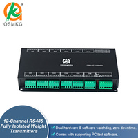 Oshangming Transmisor de Peso de 12 Canales y 24 Bits de Resolución, Sensor Transductor de Celda de Carga, RS485 Modbus RTU