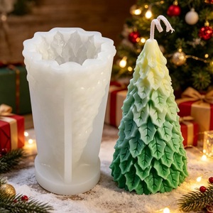 Christmas Tree Silicone <b>Mold</b> Snowflake Pine Cone <b>Candle</b> <b>Mold</b> DIY Craft <b>Mold</b> For Holiday Decorating - Product Image 4