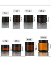 Hot Selling Empty Amber 5g 10g 15g 20g 30g 50g 60g 100g Zylinderform Kerzen glas Gesichts creme Gläser mit Deckel