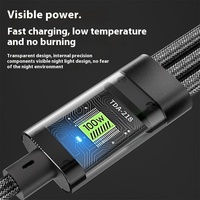 Lampu sabuk kartu Medium transparan, 100W pengisian daya Super cepat satu seret tiga Android tiga dalam satu kabel Data jaket TPE
