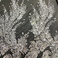 Maille de queue de phénix argent et or, feuille à paillettes numérique pour couture haute, P1031