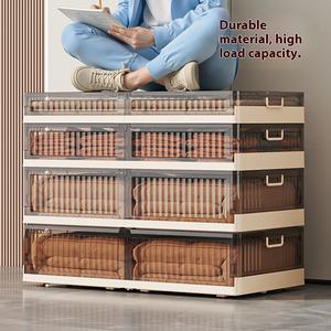 <strong>Hot</strong> Sale Flexible Plastic Storage Box Bedroom Storage <strong>Bedding</strong> Storage Foldable Flexible Under-Bed Organizer With <strong>Wheel</strong> and Lid - Product Image 1