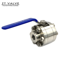Vanne à haute pression à bille haute pression, pièces forgées filetage femelle, corps rond industriel, en acier inoxydable, 1/2 6000psi, 3 pièces, a105 f304 f316 3000