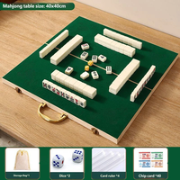Kit de Mahjong de Voyage Compact et Pliable, Petite Table de Mahjong, Ensemble Complet pour les Voyages en Plein Air, les Loisirs Familiaux dans la Cour