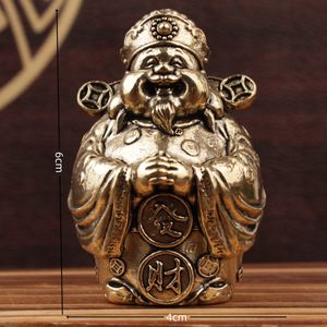 Statue du dieu de la richesse en laiton, ornement pour la maison, le bureau, décoration de bureau, figurine artisanale du nouvel an chinois - Product Image 4