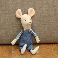 Tissu en coton fait main peluche souris poupée peluche souris artisanat souris peluches fille cadeau décoration de la maison cadeau d'anniversaire pour les enfants