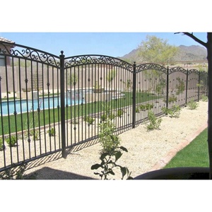 Clôture de piscine en métal décorative à <span class=keywords><strong>arche</strong></span> TL, clôture de sécurité en <span class=keywords><strong>fer</strong></span> forgé, clôture extérieure résistante à la rouille, revêtement en poudre - Product Image 1