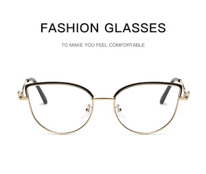 Mới đến phụ nữ xu hướng thời trang khối ánh sáng màu xanh photochromic Eyewear kim loại khung Cat <span class=keywords><strong>Eye</strong></span> kính quang học photogray Kính - Product Image 6