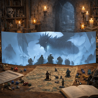 Écran de Maître de Jeu Pliable Personnalisé Dragon de Glace pour Jeux de Rôle sur Table (JRPT) avec Inserts – Vente en Gros