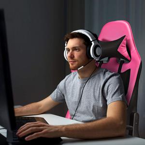 Pièces <span class=keywords><strong>de</strong></span> rechange pour accoudoirs <span class=keywords><strong>de</strong></span> <span class=keywords><strong>chaise</strong></span> <span class=keywords><strong>de</strong></span> <span class=keywords><strong>bureau</strong></span>, <span class=keywords><strong>de</strong></span> gaming et <span class=keywords><strong>de</strong></span> course, style féminin mignon, avec fonction massage, repose-pieds, appui-tête et coussin, design moderne et luxueux - Product Image 2